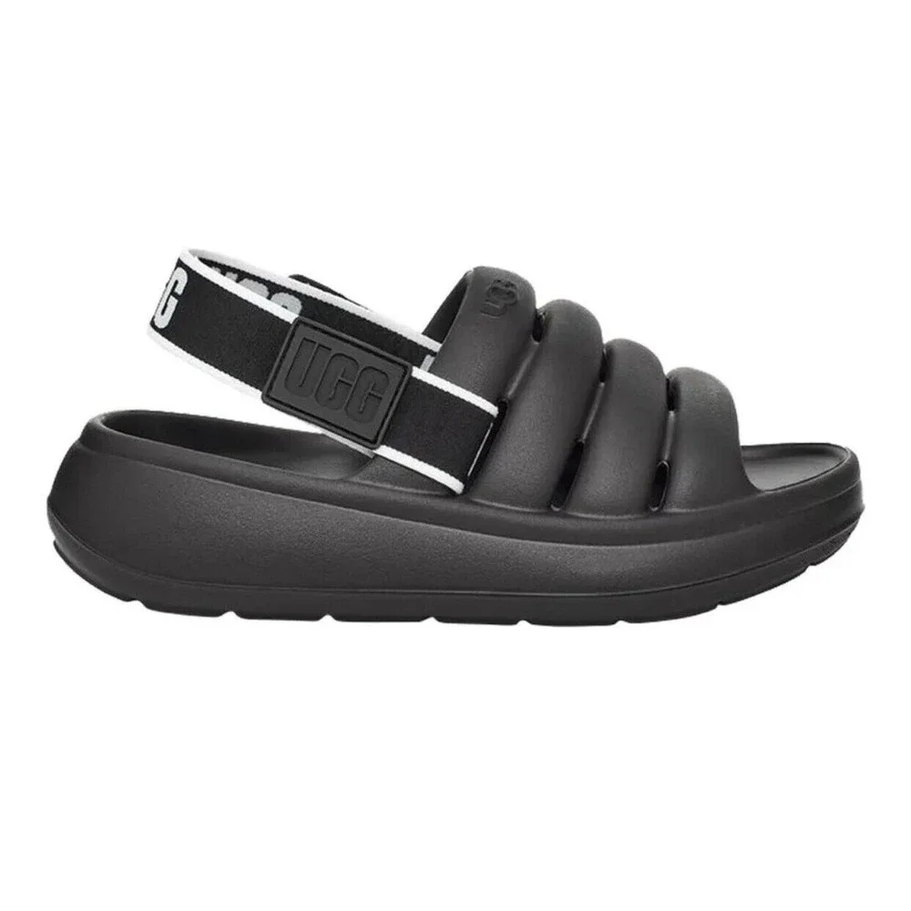 UGG‎ Toddlers Sport Yeah Sandals Black Toddler Kids Size 13 Black W/ B/W Strap